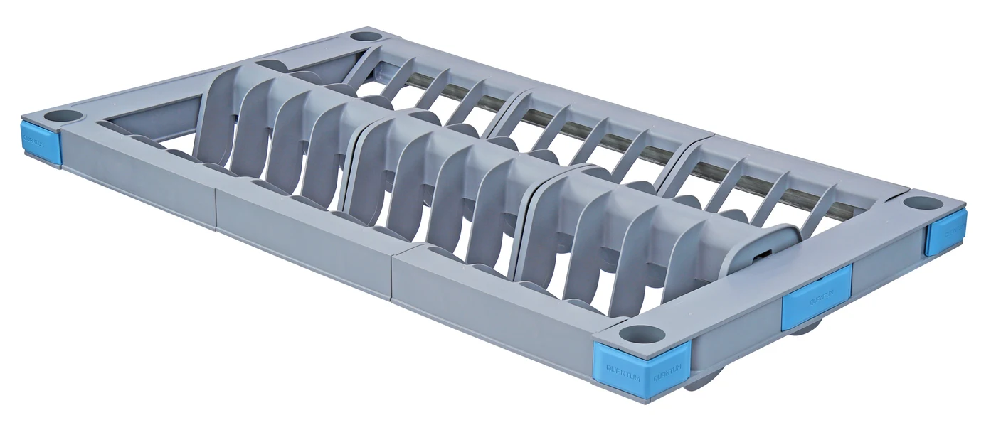 Quantum QPWDR Millenia Waved Drying Rack Section, 12"W x 24"D, Gray