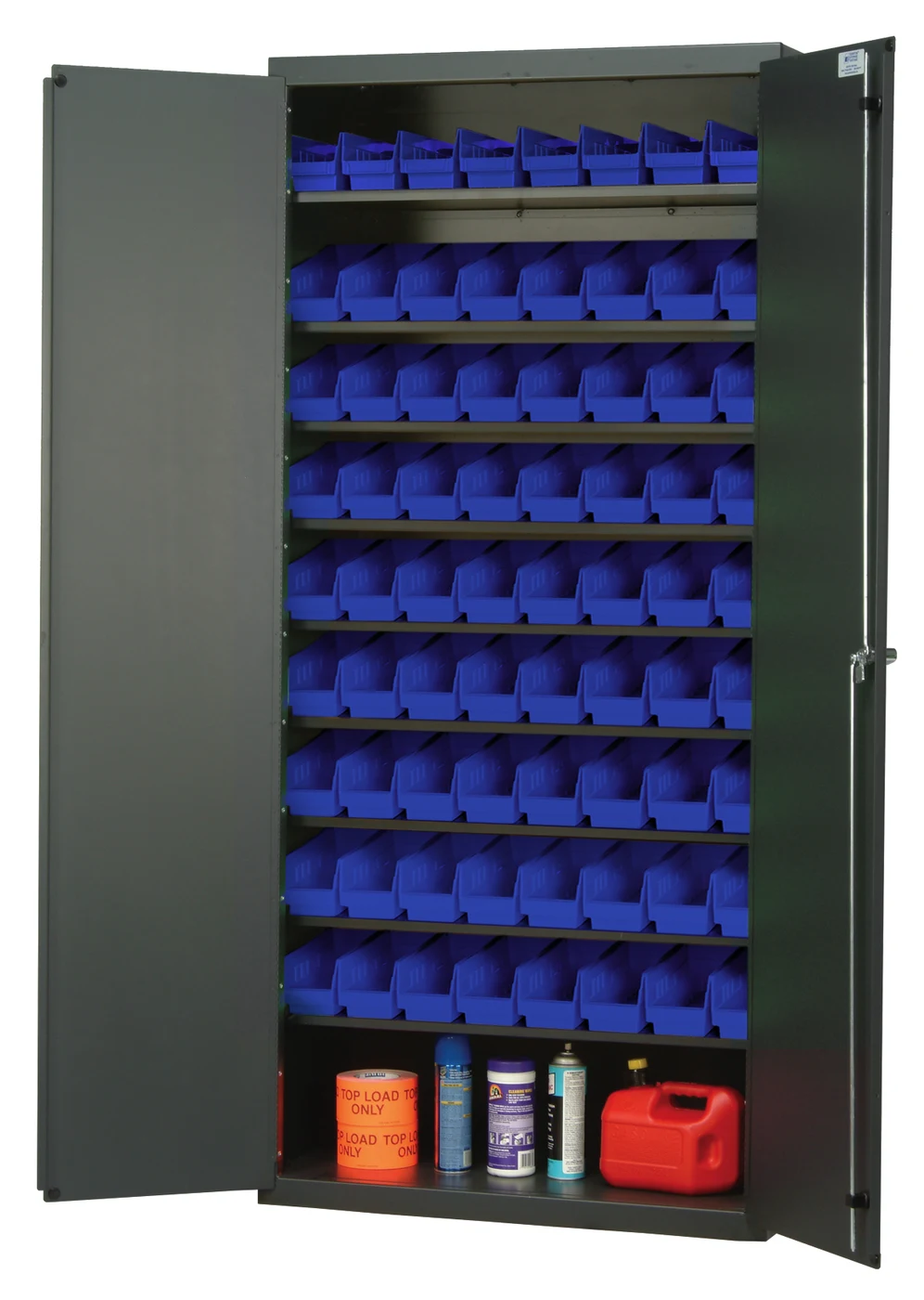 Quantum QPR-BG-101BL Heavy-Duty 36" Bin Cabinet, 36"W x 18"D x 78"H, 400 lb capacity, Beige