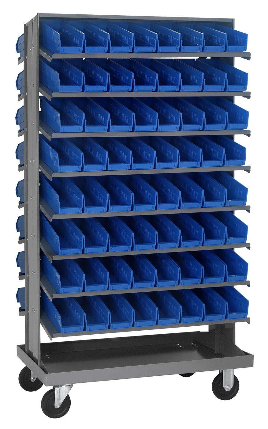 Quantum QPRDM-101BL Mobile Pick Rack, 24"L x 36"W x 60"H, 800 lb capacity, Gray