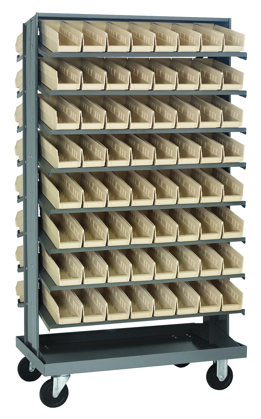 Quantum QPRDM-101IV Mobile Pick Rack, 24"L x 36"W x 60"H, 800 lb capacity, Gray