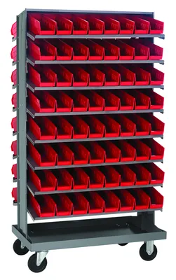 Quantum QPRDM-101RD Mobile Pick Rack, 24"L x 36"W x 60"H, 800 lb capacity, Gray