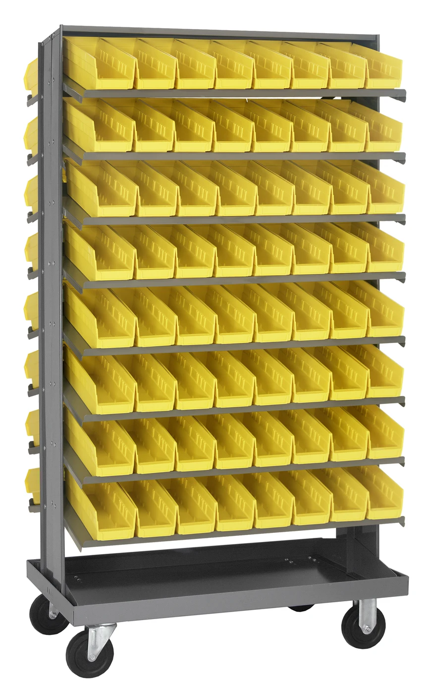 Quantum QPRDM-101YL Mobile Pick Rack, 24"L x 36"W x 60"H, 800 lb capacity, Gray