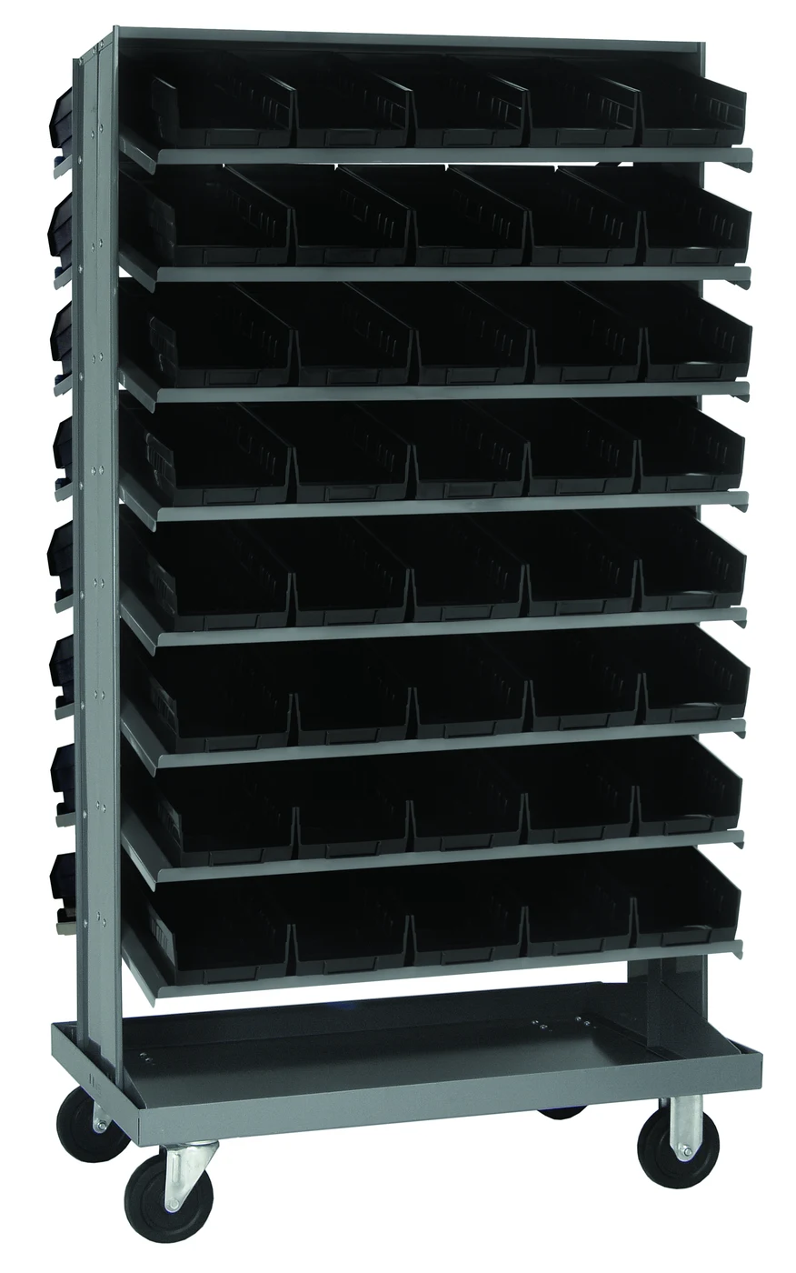 Quantum QPRDM-102BK Mobile Pick Rack, 24"L x 36"W x 60"H, 800 lb capacity, Gray