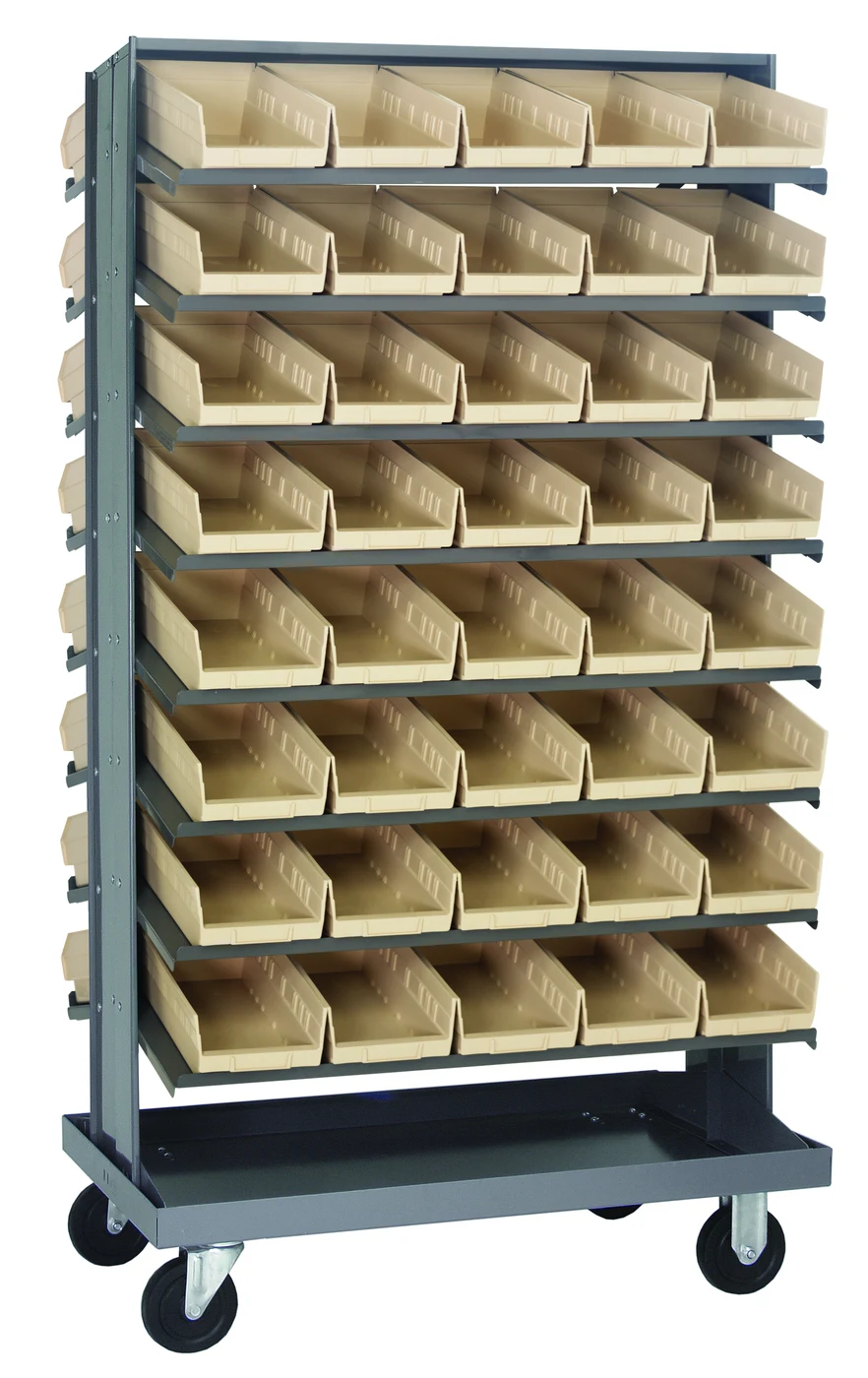 Quantum QPRDM-107IV Mobile Pick Rack, 24"L x 36"W x 60"H, 800 lb capacity, Gray