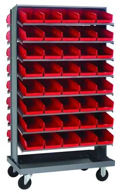 Quantum QPRDM-107RD Mobile Pick Rack, 24"L x 36"W x 60"H, 800 lb capacity, Gray