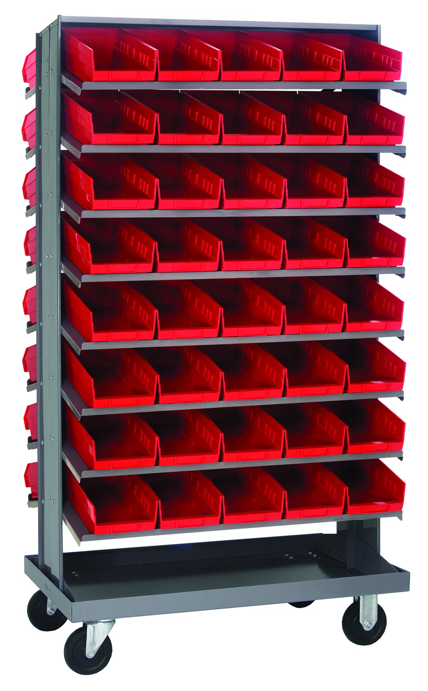 Quantum QPRDM-107RD Mobile Pick Rack, 24"L x 36"W x 60"H, 800 lb capacity, Gray