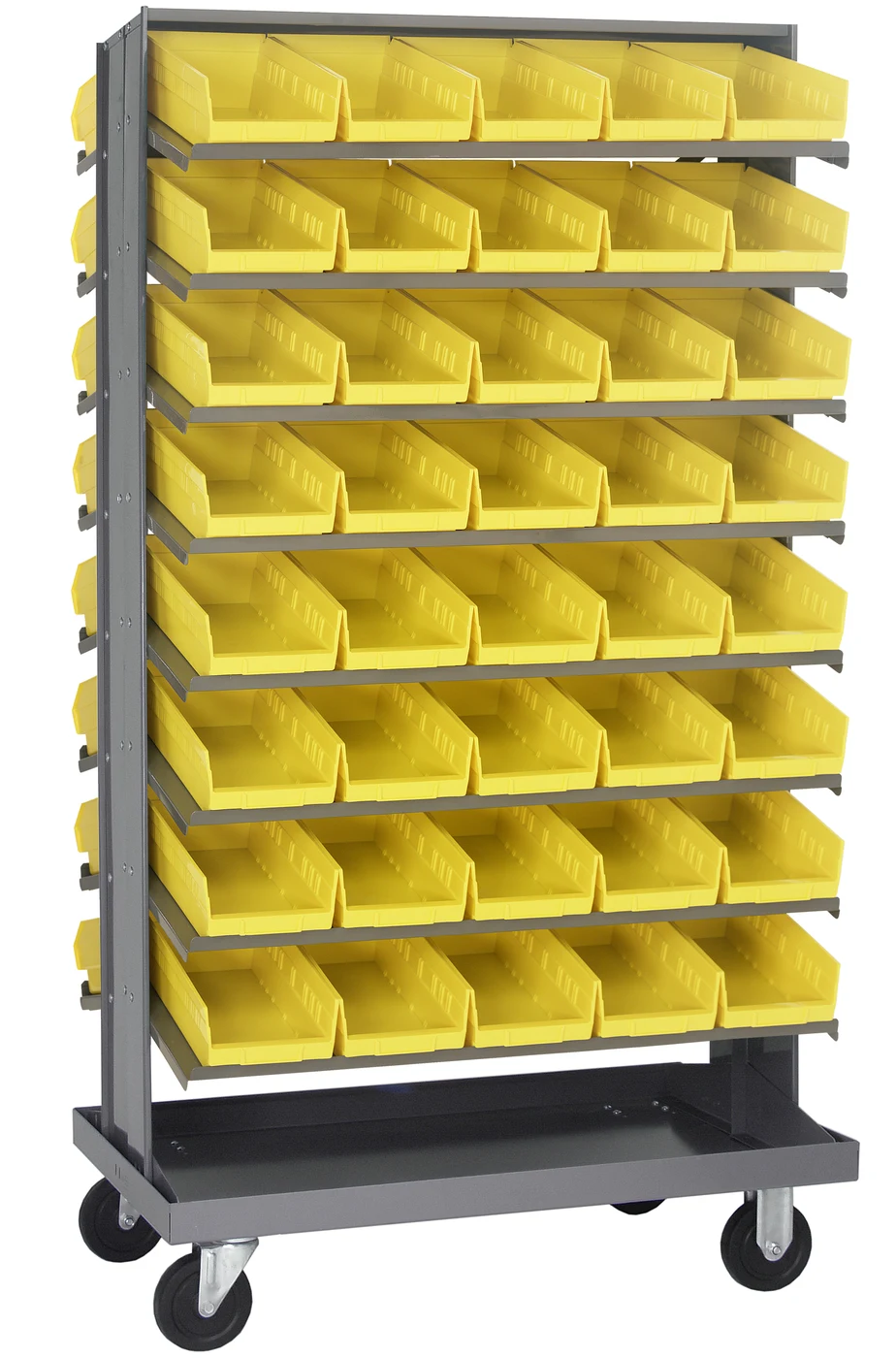 Quantum QPRDM-102YL Mobile Pick Rack, 24"L x 36"W x 60"H, 800 lb capacity, Gray
