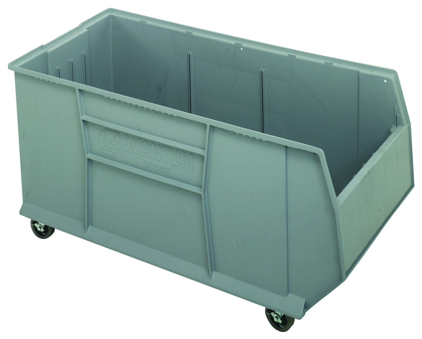 Quantum QRB216MOBGY Mobile RackBin 42" Container, 19-7/8"W x 41-7/8"L x 20-1/2"H, 180 lb capacity, Gray