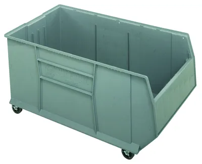 Quantum QRB256MOBGY Mobile RackBin 42" Container, 23-7/8"W x 41-7/8"L x 20-1/2"H, 180 lb capacity, Gray