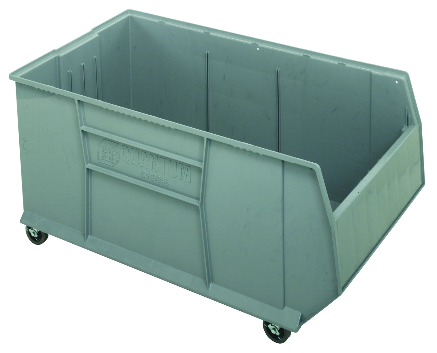 Quantum QRB256MOBGY Mobile RackBin 42" Container, 23-7/8"W x 41-7/8"L x 20-1/2"H, 180 lb capacity, Gray