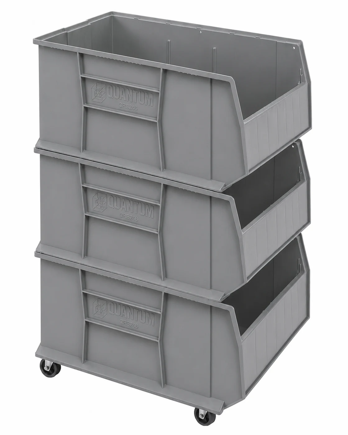 Quantum QRB246256GY Mobile RackBin 42" Container Kit, Gray
