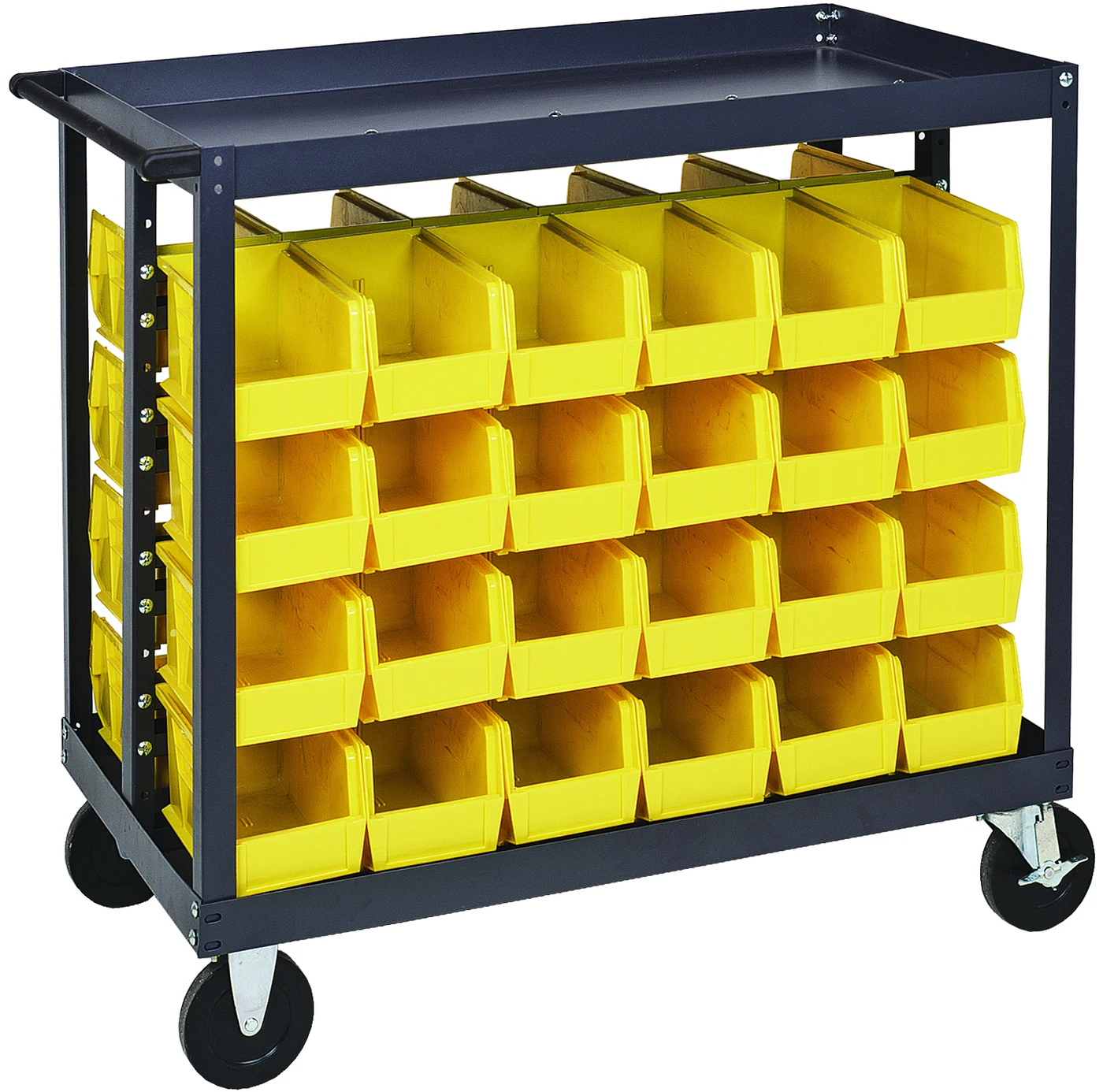 Quantum QRC-4D-220-64IV Mobile Rail Cart, 36"L x 24"W x 35-1/2"H, 800 lb capacity, Gray