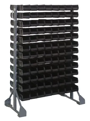 Quantum QRU-12D-220-192BK Double-Sided Rail Rack, 36"L x 20"W x 53"H, 1600 lb capacity, Gray