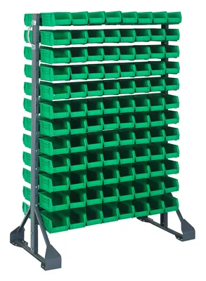Quantum QRU-12D-220-192GN Double-Sided Rail Rack, 36"L x 20"W x 53"H, 1600 lb capacity, Gray