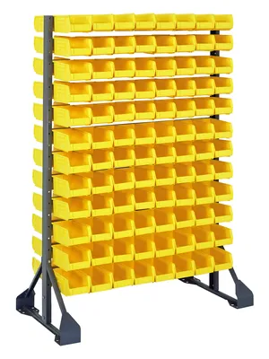 Quantum QRU-12D-220-192YL Double-Sided Rail Rack, 36"L x 20"W x 53"H, 1600 lb capacity, Gray