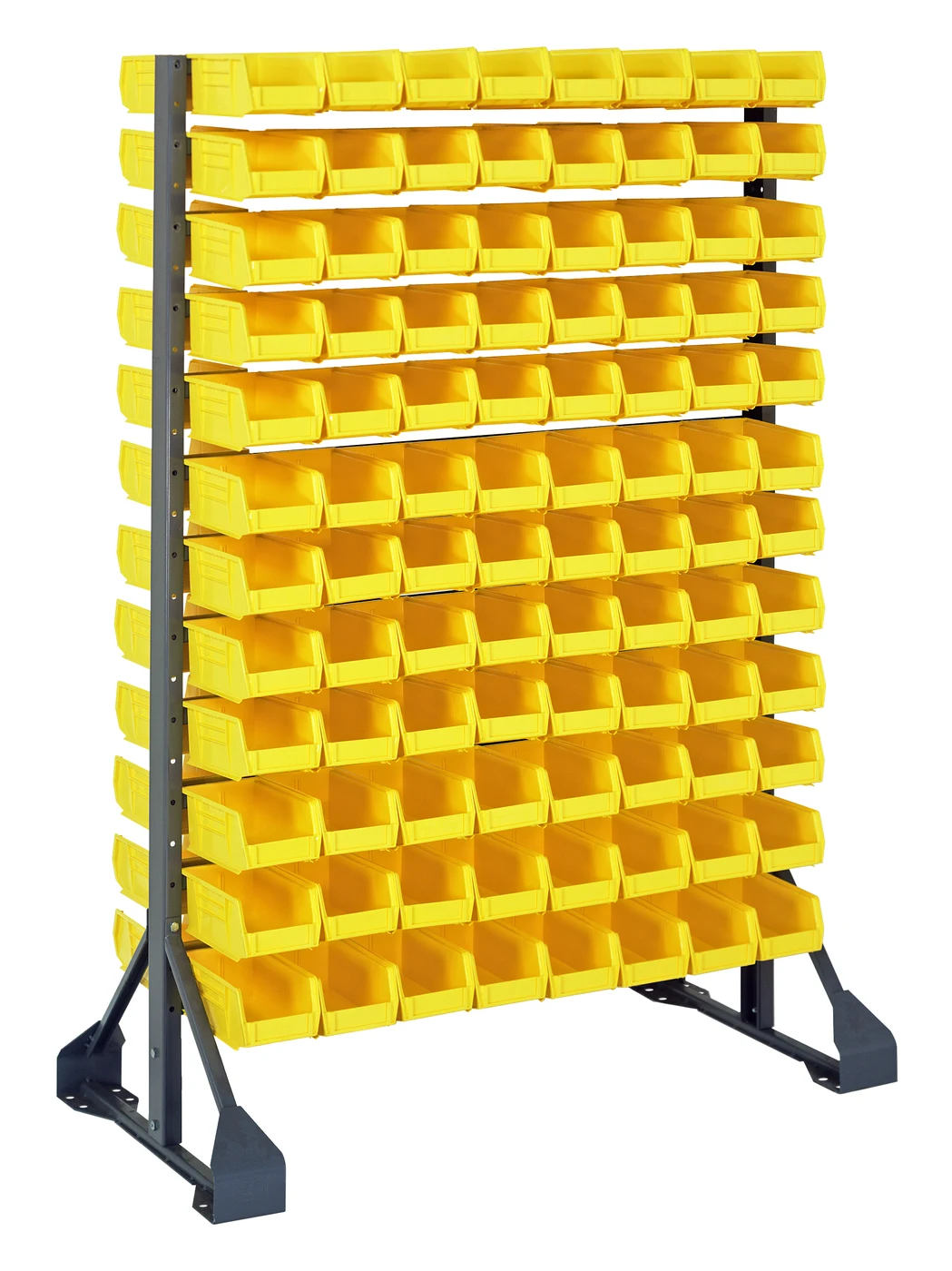 Quantum QRU-12D-220-192YL Double-Sided Rail Rack, 36"L x 20"W x 53"H, 1600 lb capacity, Gray