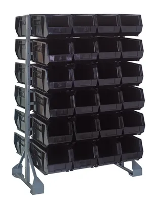 Quantum QRU-12D-240-48BK Double-Sided Rail Rack, 36"L x 20"W x 53"H, 1600 lb capacity, Gray