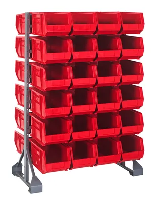 Quantum QRU-12D-240-48RD Double-Sided Rail Rack, 36"L x 20"W x 53"H, 1600 lb capacity, Gray