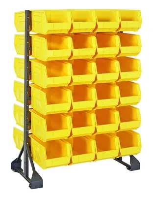 Quantum QRU-12D-239-48YL Double-Sided Rail Rack, 36"L x 20"W x 53"H, 1600 lb capacity, Gray