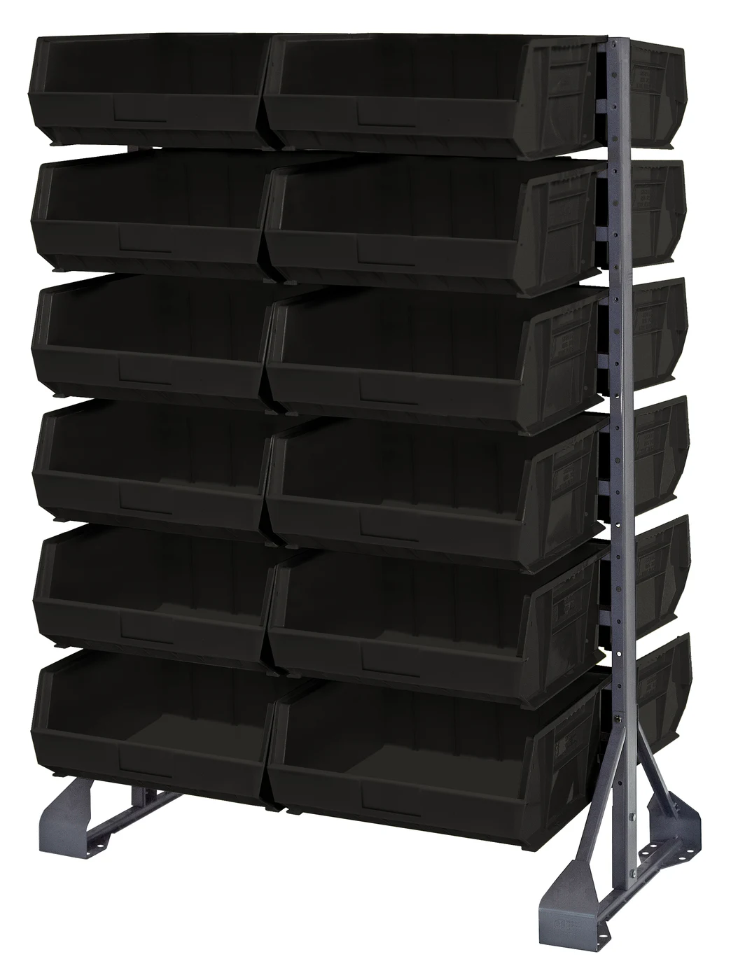 Quantum QRU-12D-250-24BK Double-Sided Rail Rack, 36"L x 20"W x 53"H, 1600 lb capacity, Gray