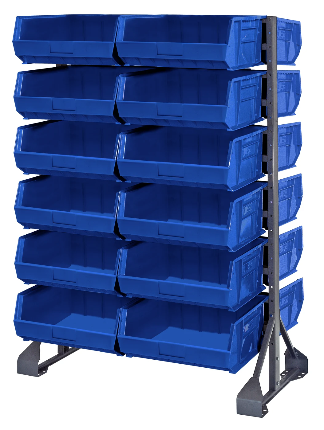 Quantum QRU-12D-250-24BL Double-Sided Rail Rack, 36"L x 20"W x 53"H, 1600 lb capacity, Gray