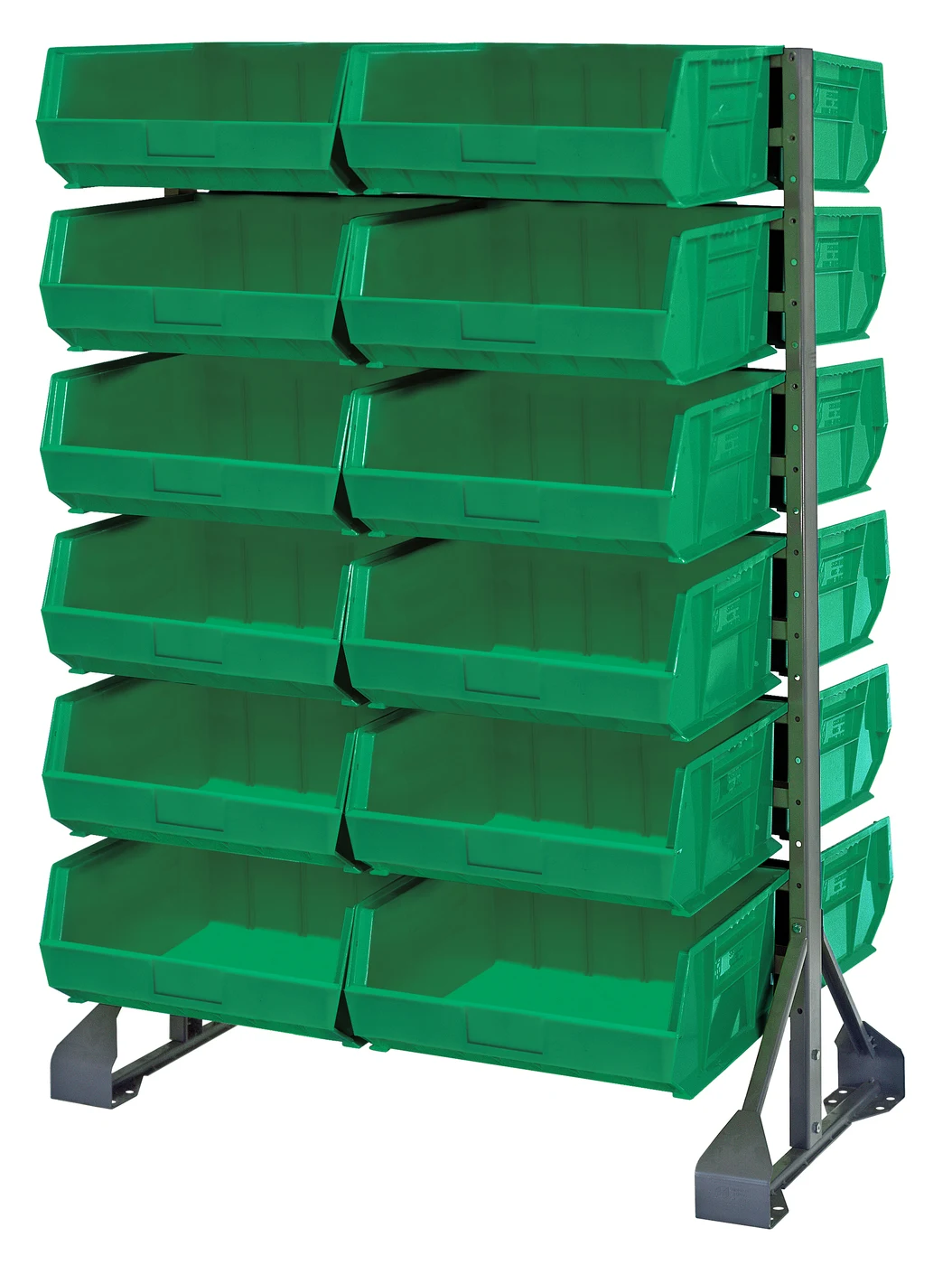 Quantum QRU-12D-250-24GN Double-Sided Rail Rack, 36"L x 20"W x 53"H, 1600 lb capacity, Gray