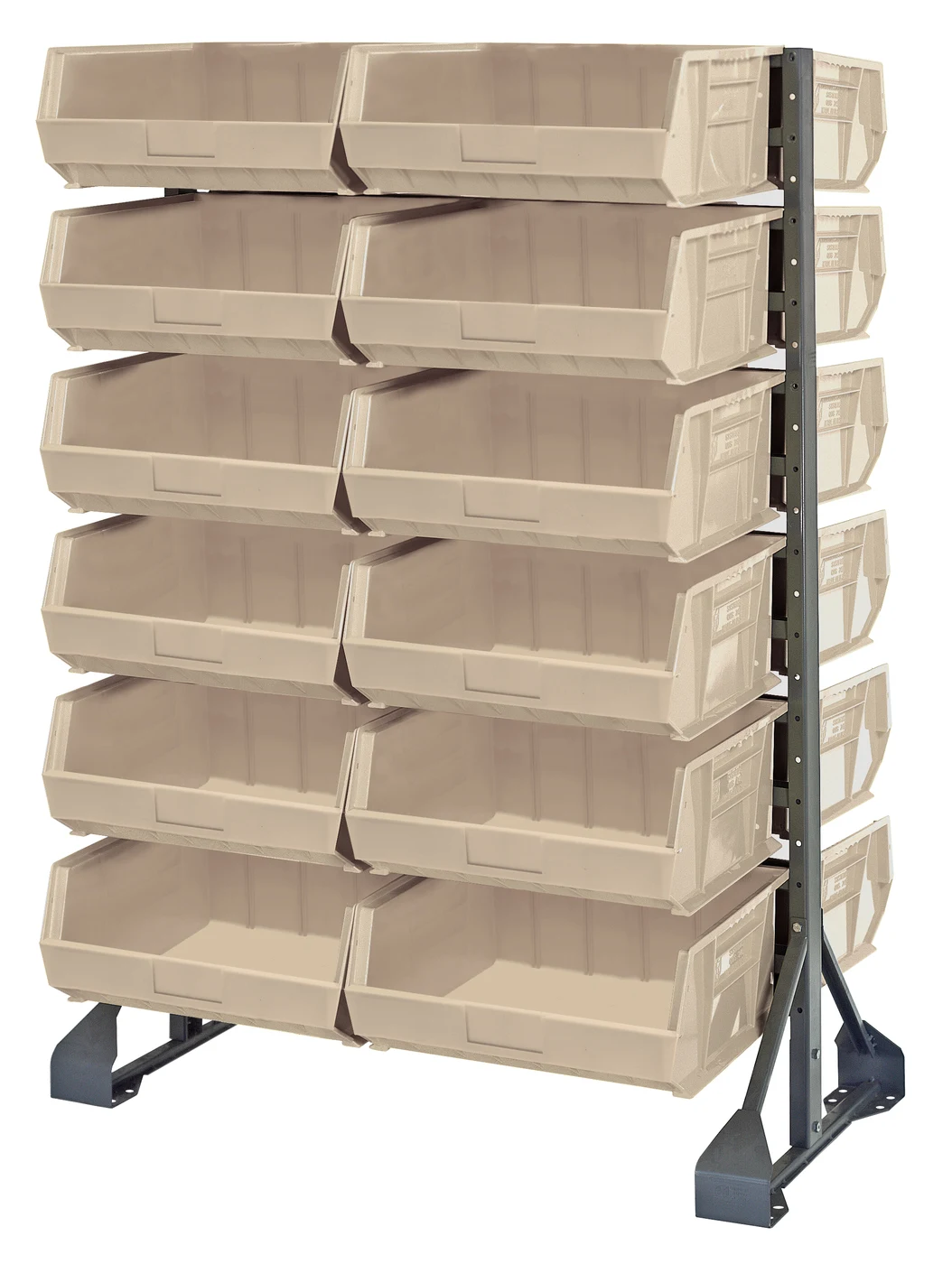Quantum QRU-12D-250-24IV Double-Sided Rail Rack, 36"L x 20"W x 53"H, 1600 lb capacity, Gray