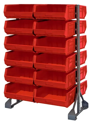 Quantum QRU-12D-250-24RD Double-Sided Rail Rack, 36"L x 20"W x 53"H, 1600 lb capacity, Gray