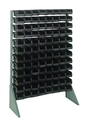 Quantum QRU-12S-220230240BK Single-Sided Rail Rack, 36"L x 15"W x 53"H, 600 lb capacity, Gray