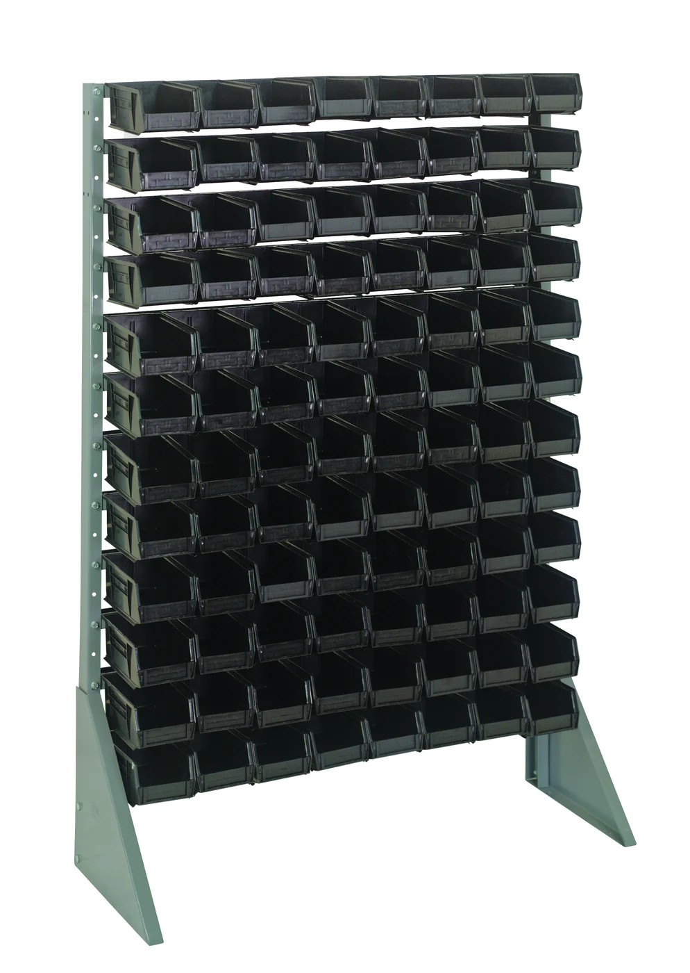 Quantum QRU-12S-220230240BK Single-Sided Rail Rack, 36"L x 15"W x 53"H, 600 lb capacity, Gray