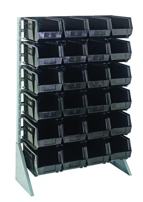 Quantum QRU-12S-239-24BK Single-Sided Rail Rack, 36"L x 15"W x 53"H, 600 lb capacity, Gray
