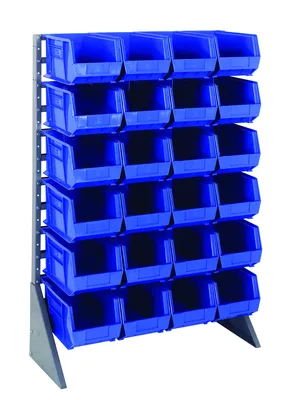 Quantum QRU-12S-239-24BL Single-Sided Rail Rack, 36"L x 15"W x 53"H, 600 lb capacity, Gray