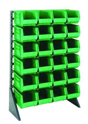 Quantum QRU-12S-239-24GN Single-Sided Rail Rack, 36"L x 15"W x 53"H, 600 lb capacity, Gray