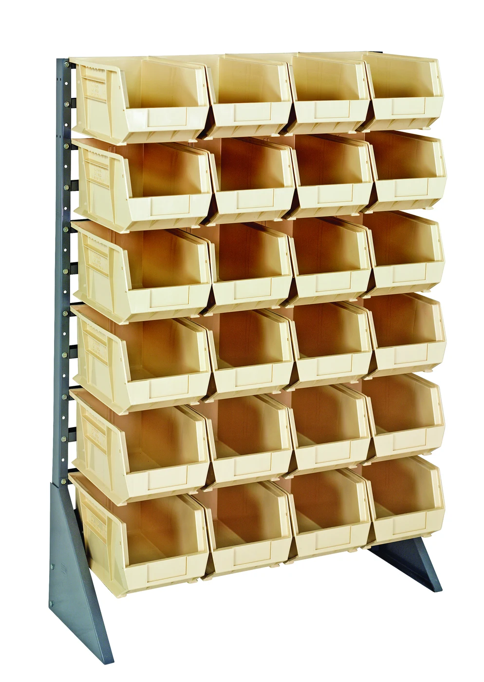 Quantum QRU-12S-239-24IV Single-Sided Rail Rack, 36"L x 15"W x 53"H, 600 lb capacity, Gray