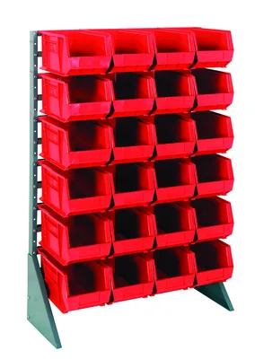 Quantum QRU-12S-240-24RD Single-Sided Rail Rack, 36"L x 15"W x 53"H, 600 lb capacity, Gray