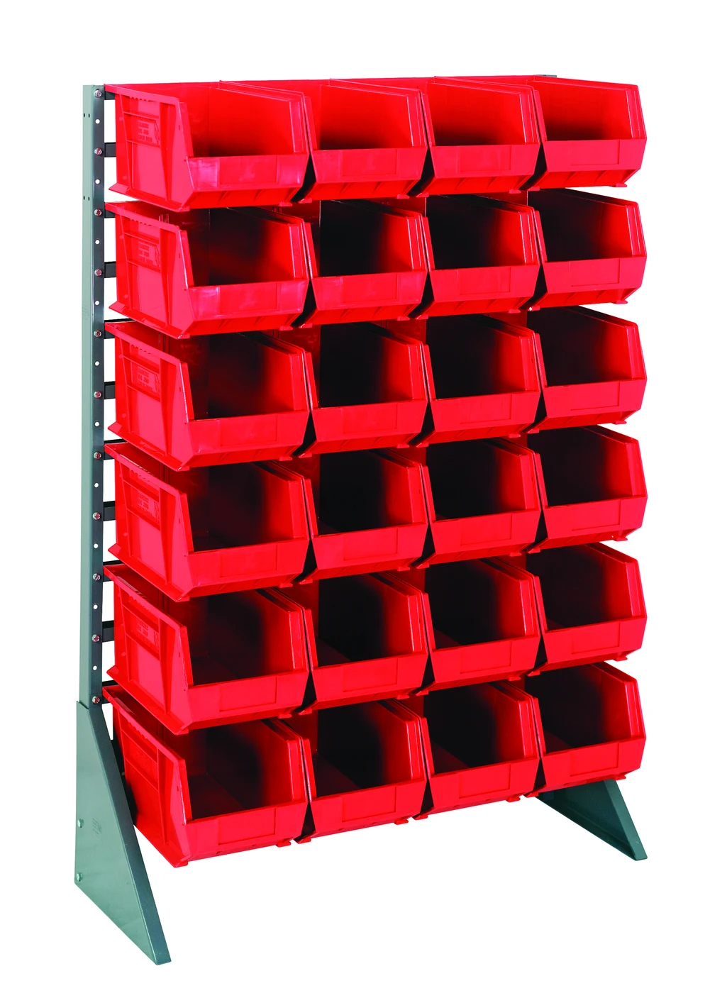 Quantum QRU-12S-240-24RD Single-Sided Rail Rack, 36"L x 15"W x 53"H, 600 lb capacity, Gray