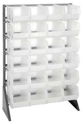 Quantum QRU-12S-240-24CL Single-Sided Rail Rack, 36"L x 15"W x 53"H, 600 lb capacity, Gray