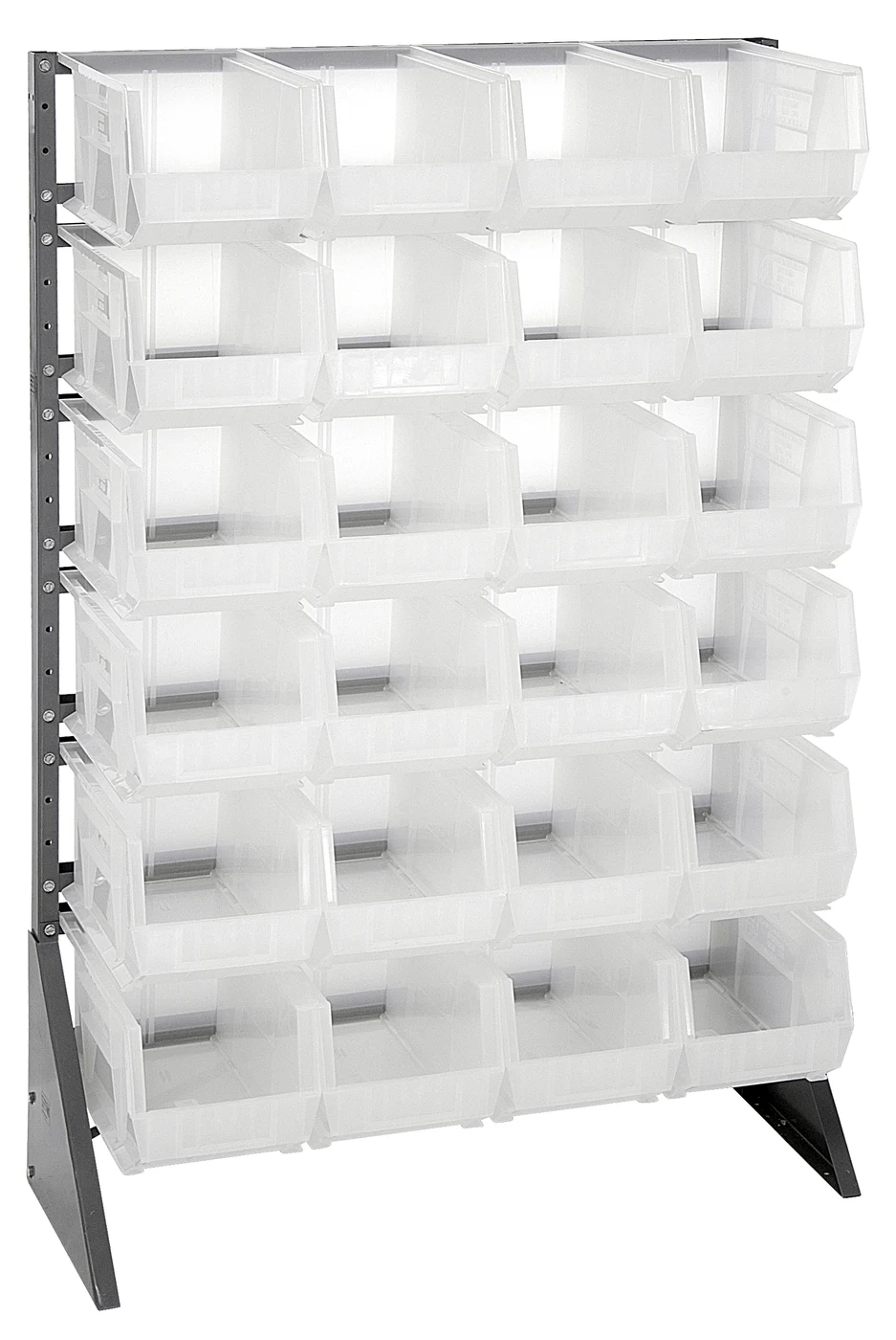 Quantum QRU-12S-240-24CL Single-Sided Rail Rack, 36"L x 15"W x 53"H, 600 lb capacity, Gray