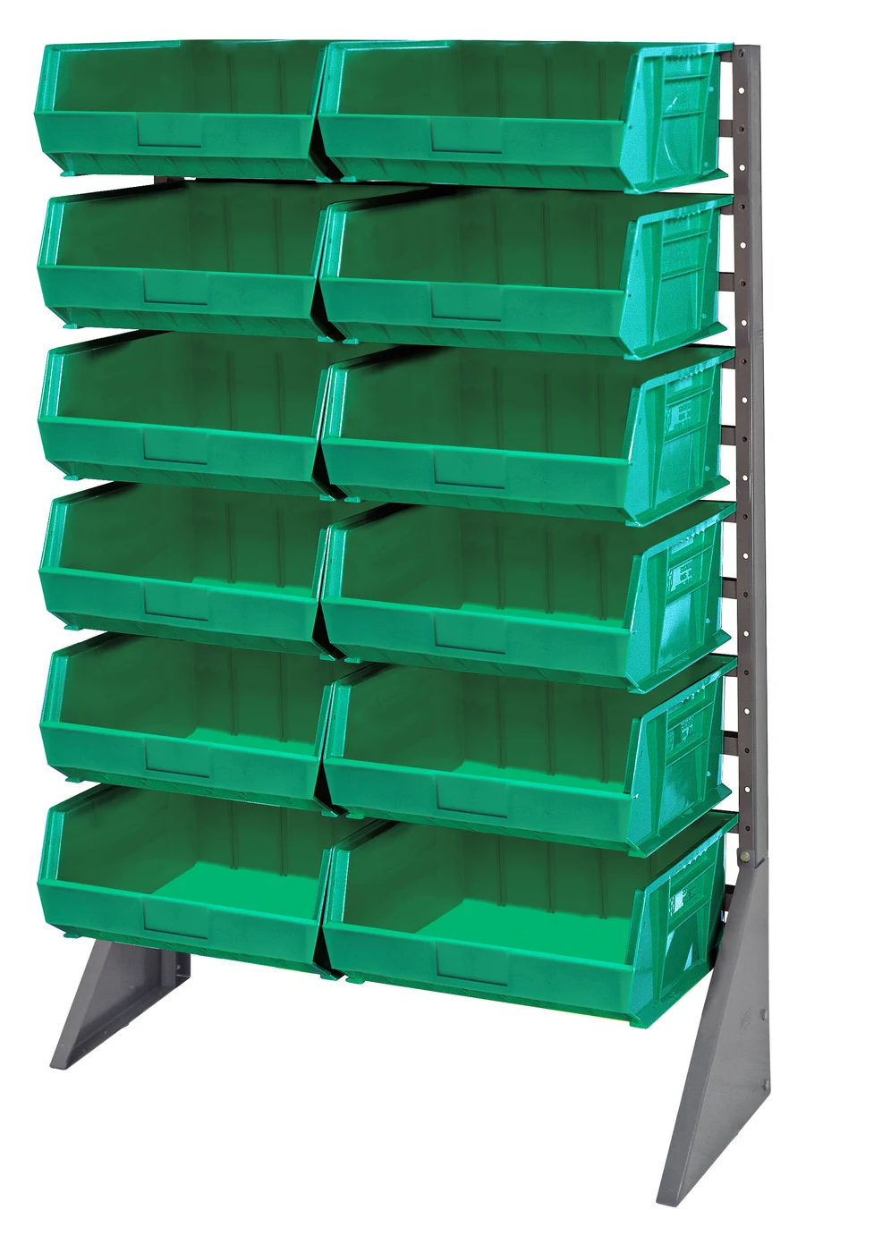 Quantum QRU-12S-250-12GN Single-Sided Rail Rack, 36"L x 15"W x 53"H, 600 lb capacity, Gray