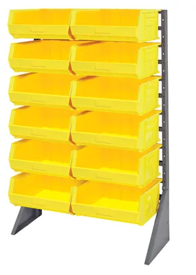 Quantum QRU-12S-250-12YL Single-Sided Rail Rack, 36"L x 15"W x 53"H, 600 lb capacity, Gray