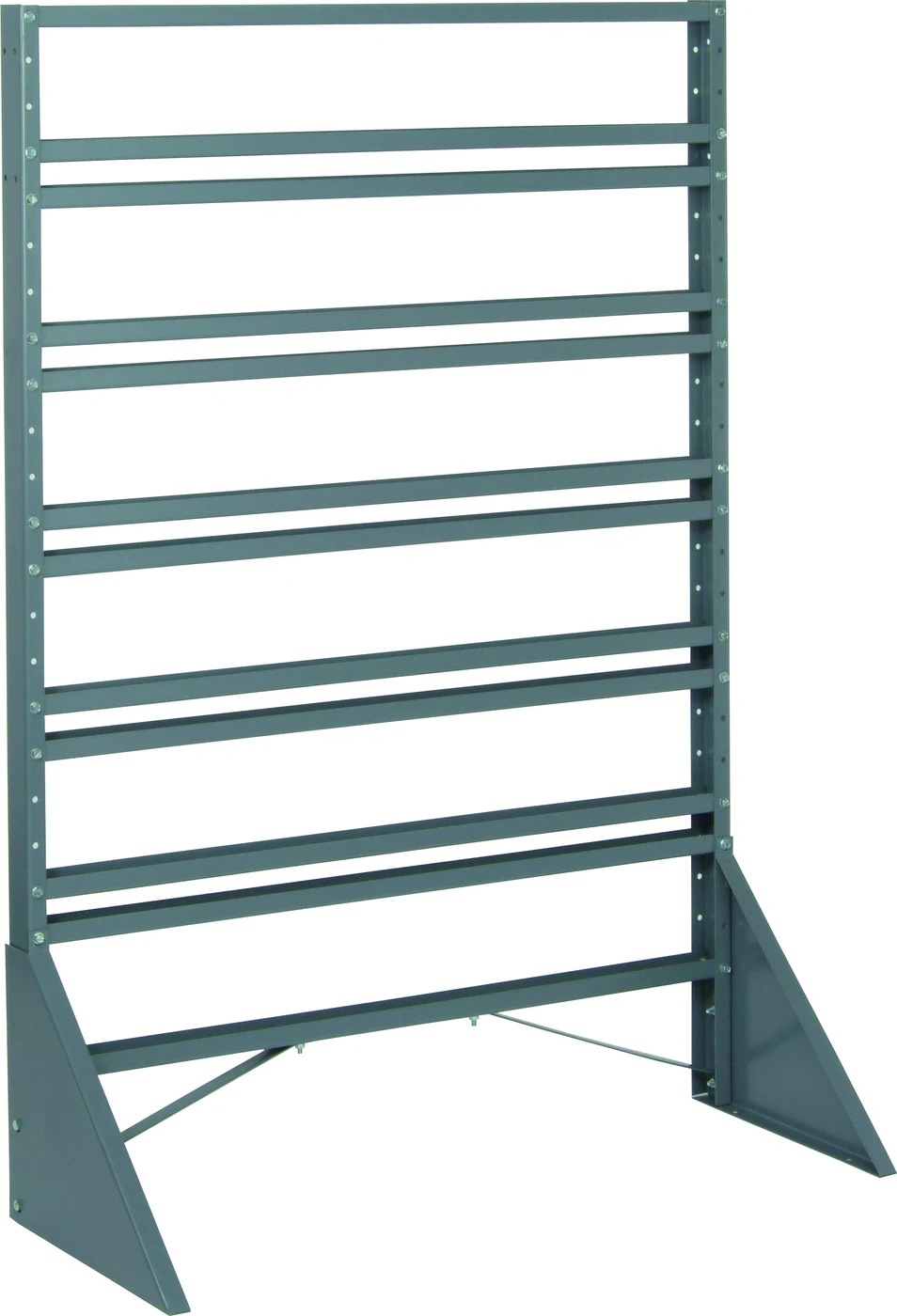 Quantum QRU-12S Single-Sided Rail Rack, 36"L x 15"W x 53"H, 600 lb capacity, Gray