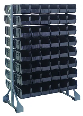 Quantum QRU-16D-230-96BK Double-Sided Rail Rack, 36"L x 20"W x 53"H, 1600 lb capacity, Gray