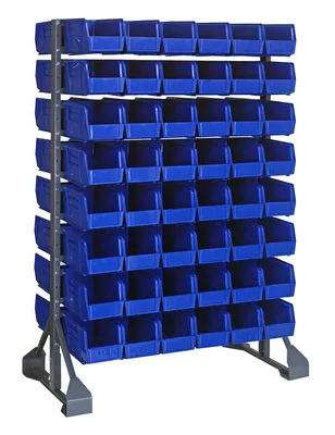 Quantum QRU-16D-230-96BL Double-Sided Rail Rack, 36"L x 20"W x 53"H, 1600 lb capacity, Gray
