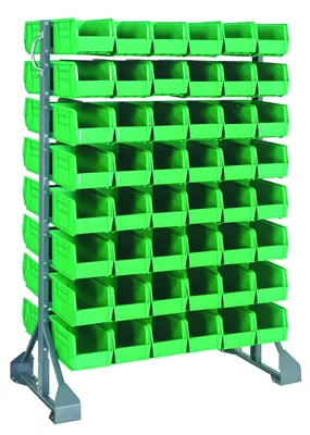 Quantum QRU-16D-220230240GN Double-Sided Rail Rack, 36"L x 20"W x 53"H, 1600 lb capacity, Gray