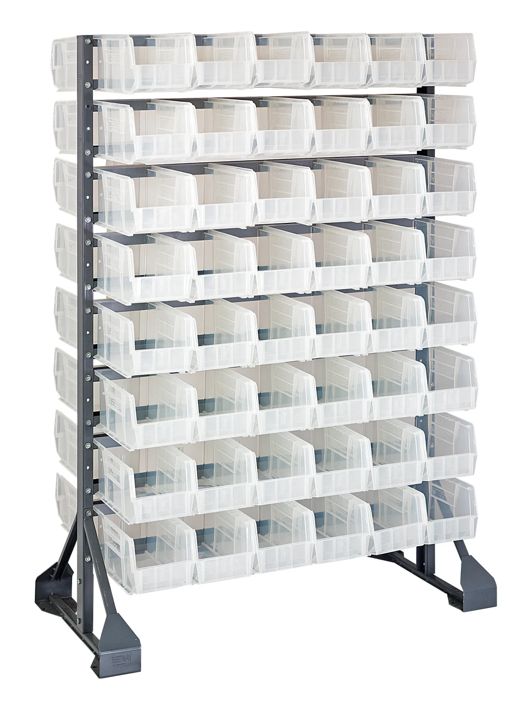 Quantum QRU-16D-220230240CL Double-Sided Rail Rack, 36"L x 20"W x 53"H, 1600 lb capacity, Gray