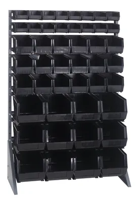 Quantum QRU-16S-220230240BK Single-Sided Rail Rack, 36"L x 15"W x 53"H, 600 lb capacity, Gray
