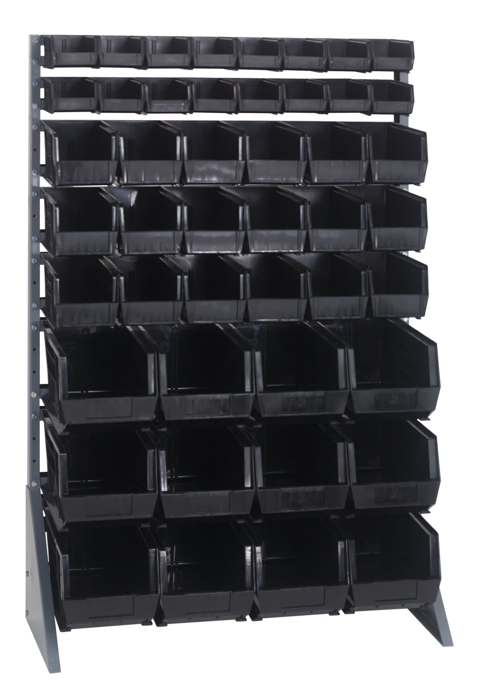 Quantum QRU-16S-220230240BK Single-Sided Rail Rack, 36"L x 15"W x 53"H, 600 lb capacity, Gray