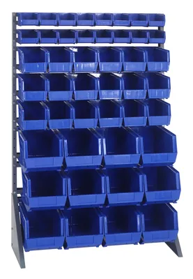 Quantum QRU-16S-220230240BL Single-Sided Rail Rack, 36"L x 15"W x 53"H, 600 lb capacity, Gray