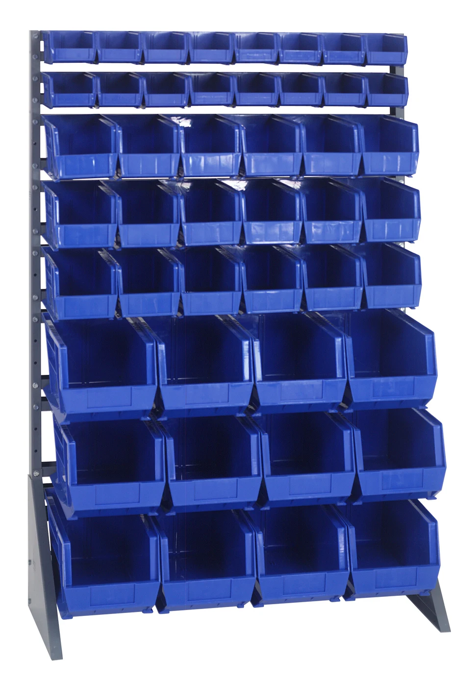 Quantum QRU-16S-220230240BL Single-Sided Rail Rack, 36"L x 15"W x 53"H, 600 lb capacity, Gray