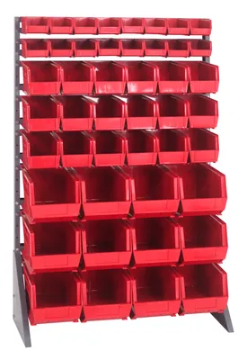 Quantum QRU-16S-220230240RD Single-Sided Rail Rack, 36"L x 15"W x 53"H, 600 lb capacity, Gray